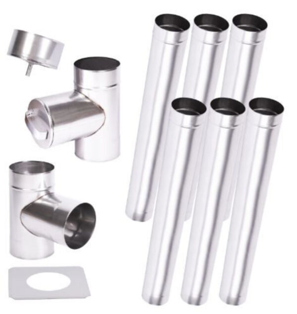 KIT CONDUIT CHEMINÉE SIMPLE PAROI DE 6 M Ø 100/120/130/150/160/180/200 MM