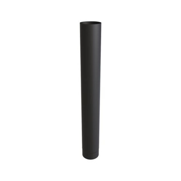 Tuyau de poêle 1,5m Ø 150 mm simple paroi en acier inoxydable noir