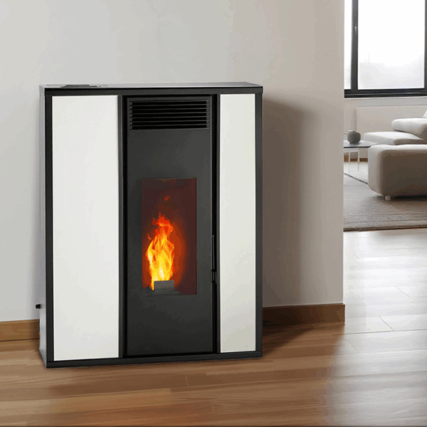Poêle à granulés extra plat et étanche (sortie dessus concentrique) – Tessa 9,6 kw