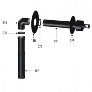 Kit conduit concentrique ⌀ 80 / 125 (raccordement supérieur)