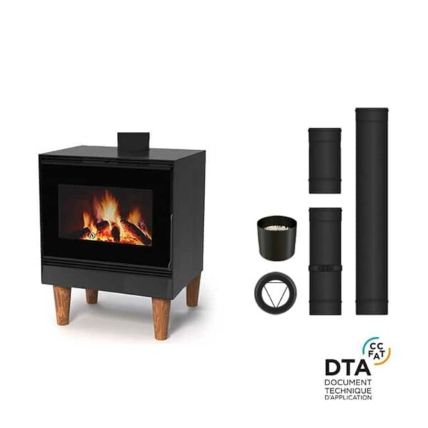 Pack poêle à bois Iseo – Option Ventilation – Sortie dessus 11kW