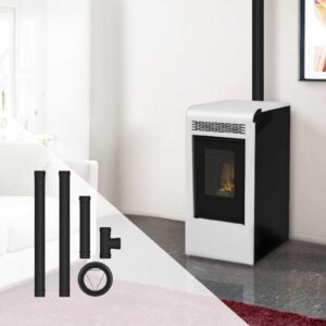 Pack poêle à granulés canalisable Vulcano + Kit d'installation sortie arrière 15kW