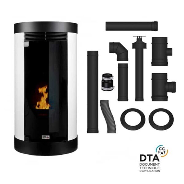 Pack Poêle à granulés étanche canalisable Anna + Kit d’installation ventouse 12kW