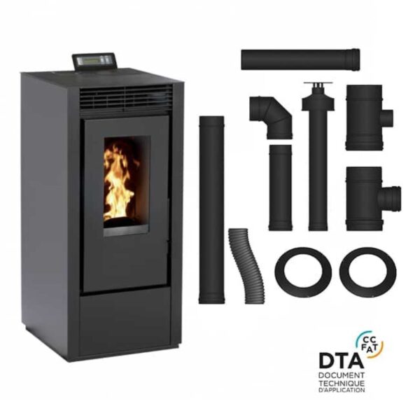 Pack Poêle à granulés étanche Vittoria Plus + Kit d’installation ventouse 14kW
