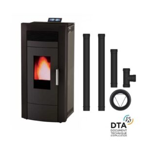 Pack poêle à granulés hydro Baracuda Commo + Kit d'installation sortie arrière 15kW