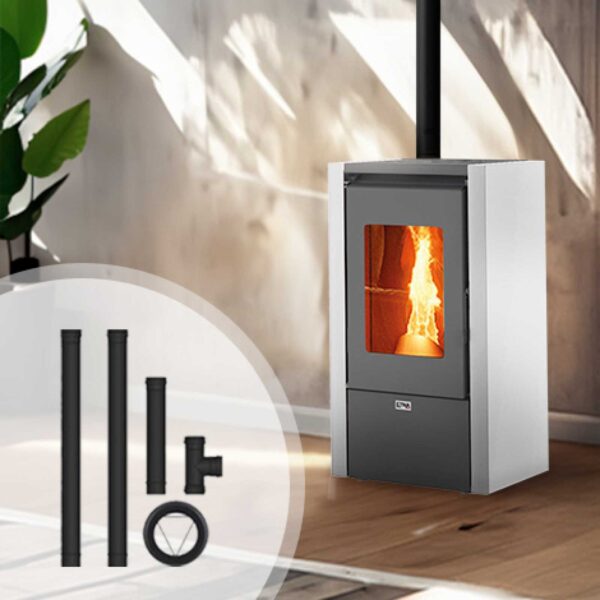 Pack poêle à granulés Mignon + Kit d’installation sortie arrière 6kW
