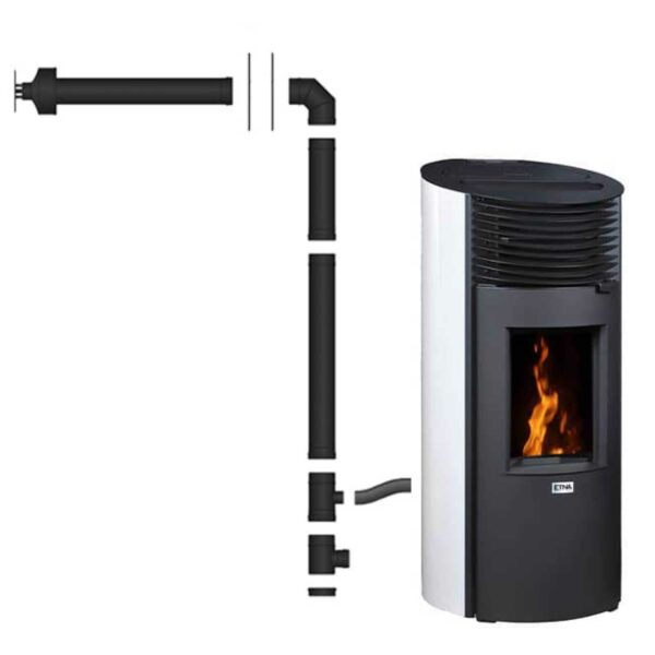 Pack poêle à granulés silencieux étanche Roméo + Kit d’installation ventouse 8kW