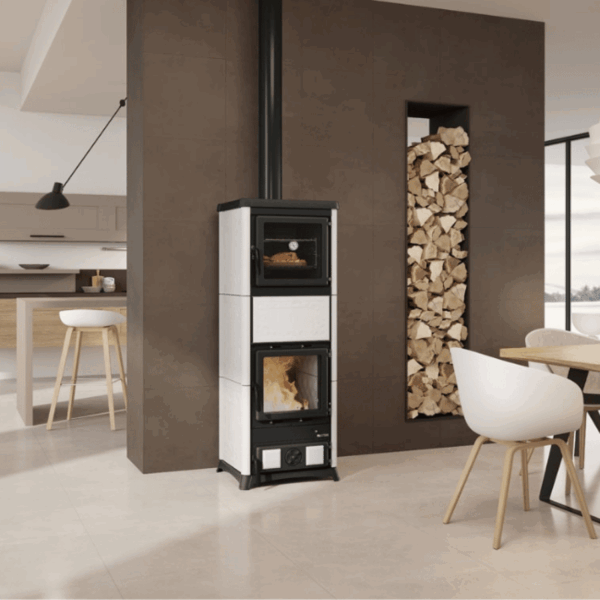 Poêle à bois Nova Forno Blanc Opaque 14kW