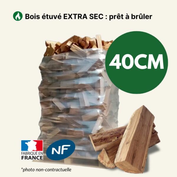 Bois de chauffage 40 cm ballot sur palette 2 m³ Extra Sec – 1,85 stère